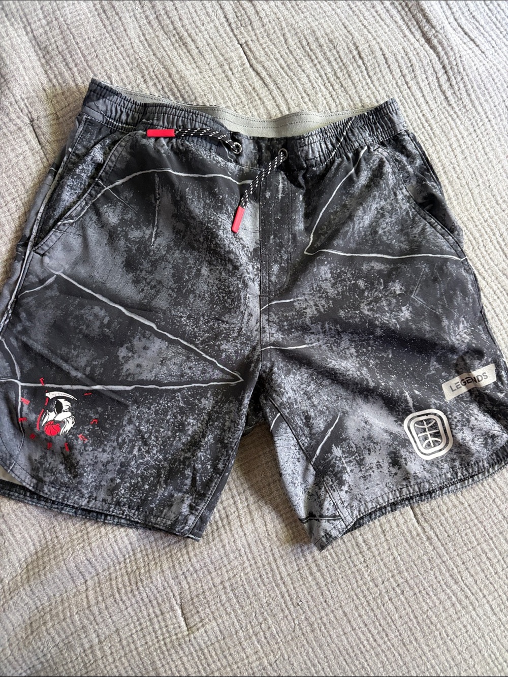 Kids Black Graphic Swim Shorts